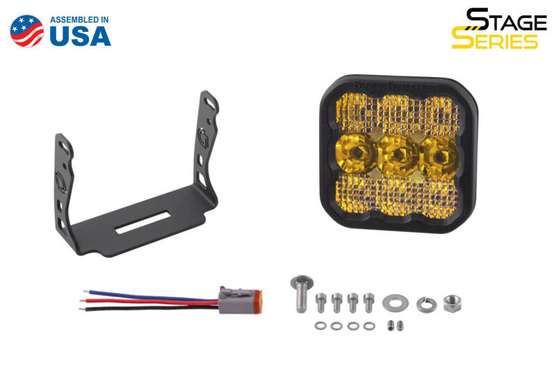 Diode Dynamics SS5 LED Pod Sport - Yellow Combo (Single) Light Accessories and Wiring Diode Dynamics