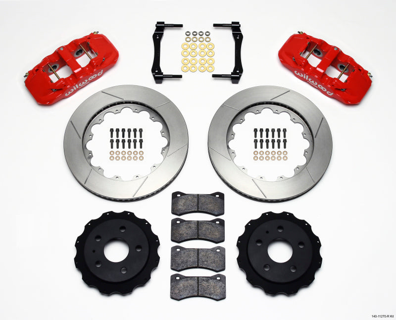 Wilwood AERO4 Rear Kit 14.25in Red 2010-2015 Camaro Big Brake Kits Wilwood