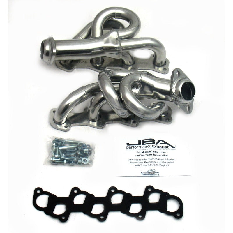 JBA 97-03 Ford F-150 4.6L 2V 1-1/2in Primary Silver Ctd Cat4Ward Header Headers & Manifolds JBA
