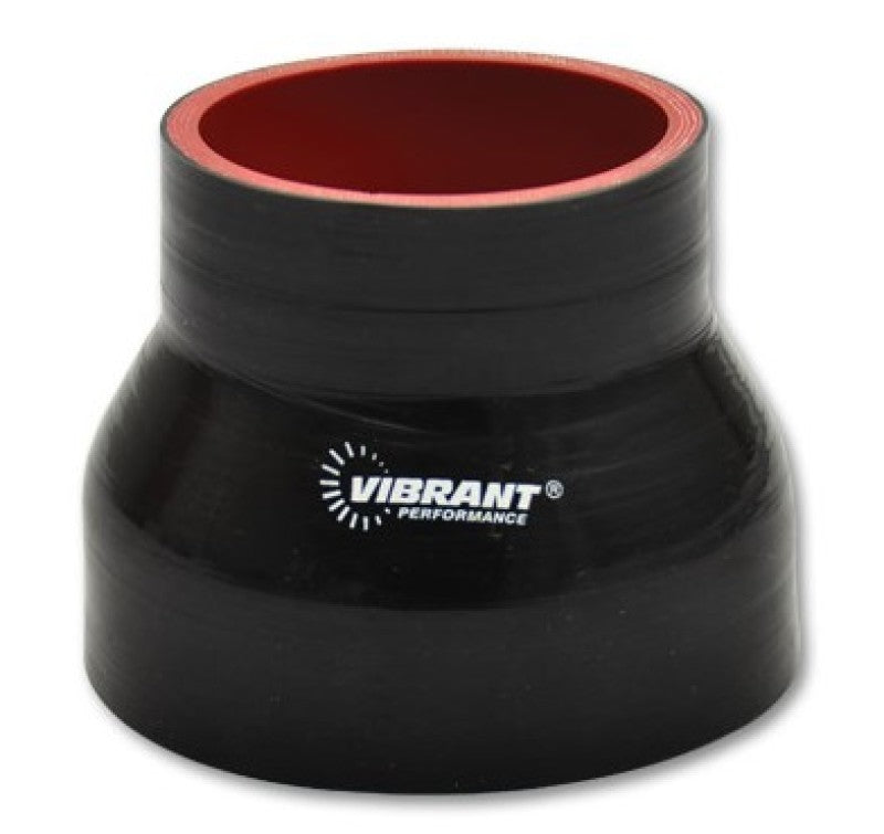 Vibrant 4 Ply Reducer Couper 1.5in ID x 1.375in ID x 3in Long - Black Silicone Couplers & Hoses Vibrant
