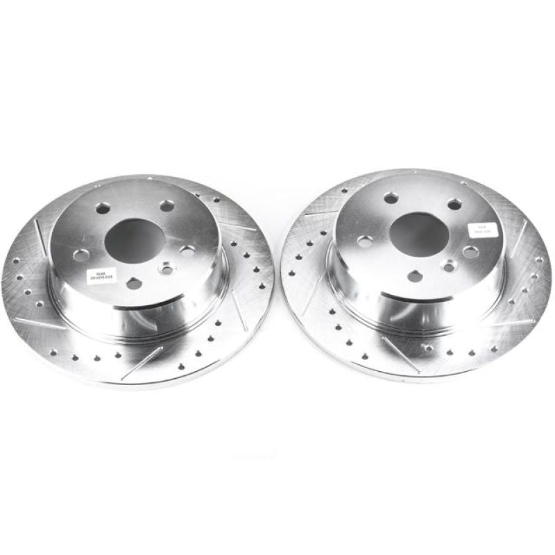 Power Stop 00-04 Toyota Avalon Rear Evolution Drilled & Slotted Rotors - Pair Brake Rotors - Slot & Drilled PowerStop