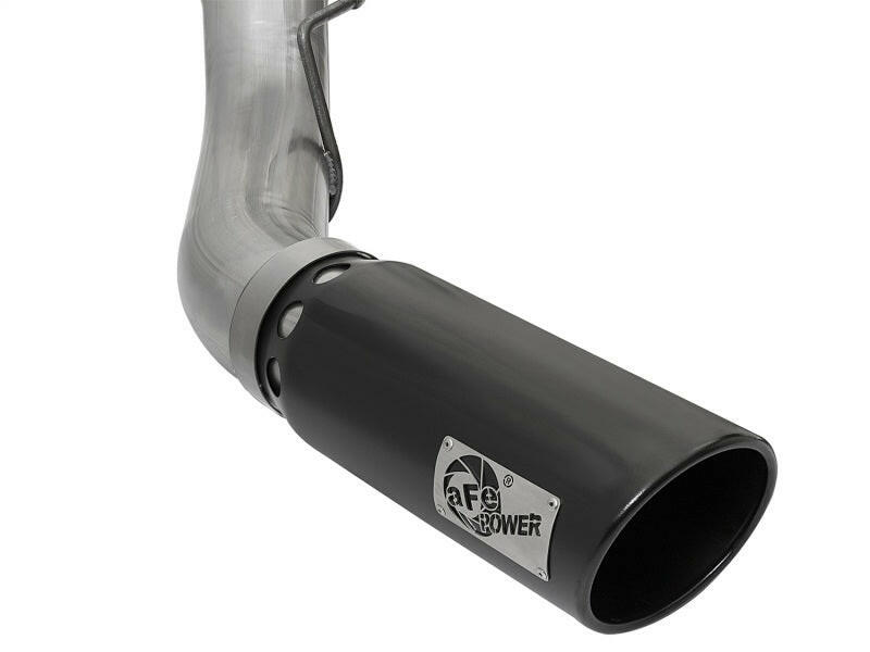 aFe Large Bore-HD 5in DPF Back 409 SS Exhaust System w/Black Tip 2017 Ford Diesel Trucks V8 6.7L(td) DPF Back aFe