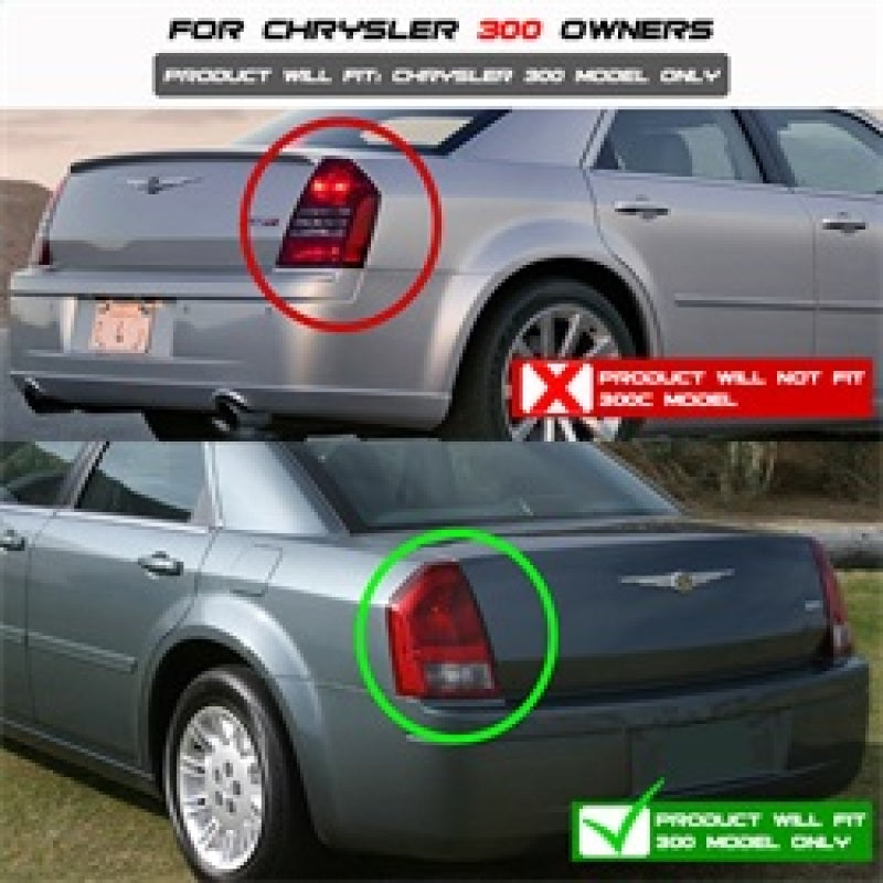 Spyder Chrysler 300 05-07 V2 Light Bar LED Tail Lights - Black ALT-YD-CHR305V2-LED-BK Tail Lights SPYDER