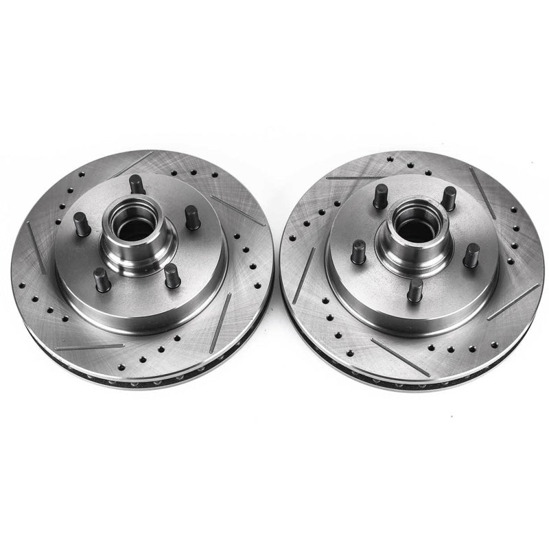Power Stop 98-02 Chevrolet Camaro Rear Evolution Drilled & Slotted Rotors - Pair Brake Rotors - Slot & Drilled PowerStop