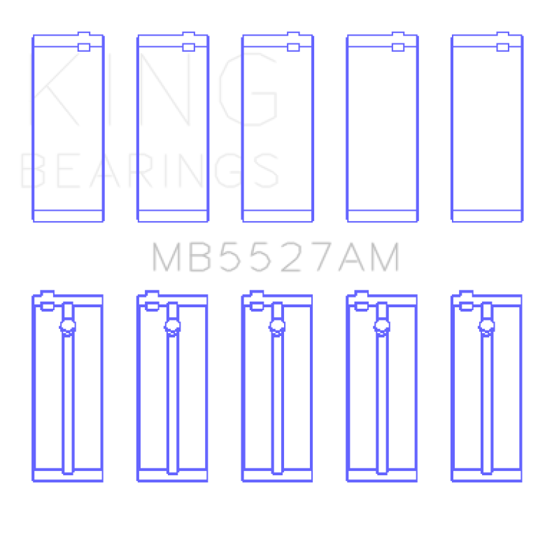 King GM DOHC 16 Valve/SOHC 8 Valve / Toyota SOHC 8 Valve/DOHC 16 Valve (Size +0.25) Main Bearing Set Bearings King Engine Bearings