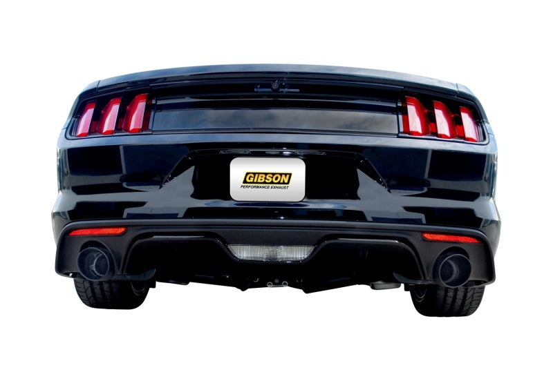 Gibson 15-19 Ford Mustang EcoBoost 2.3L 2.25in Cat-Back Dual Exhaust - Black Elite (Ceramic) Catback Gibson