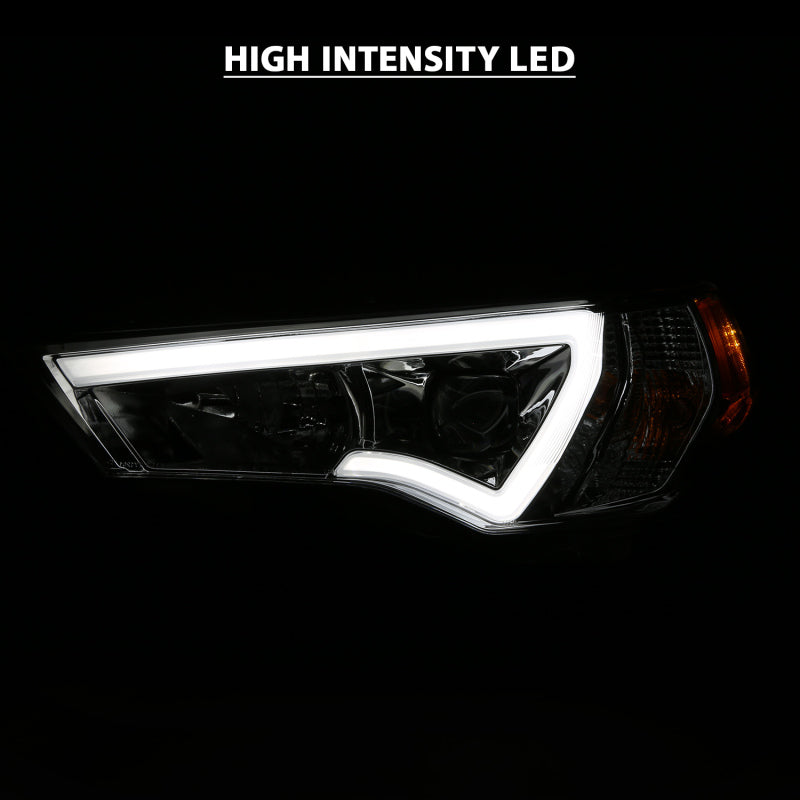 ANZO 14-18 Toyota 4 Runner Plank Style Projector Headlights Chrome w/ Amber Headlights ANZO