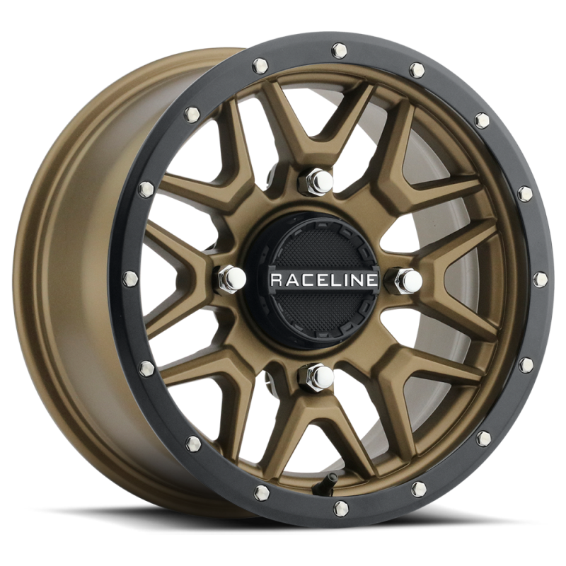Raceline A94BZ Krank 14x7in / 4x110 BP / 10mm Offset / 83.8mm Bore - Bronze & Black Lip Wheel Wheels - Cast Raceline