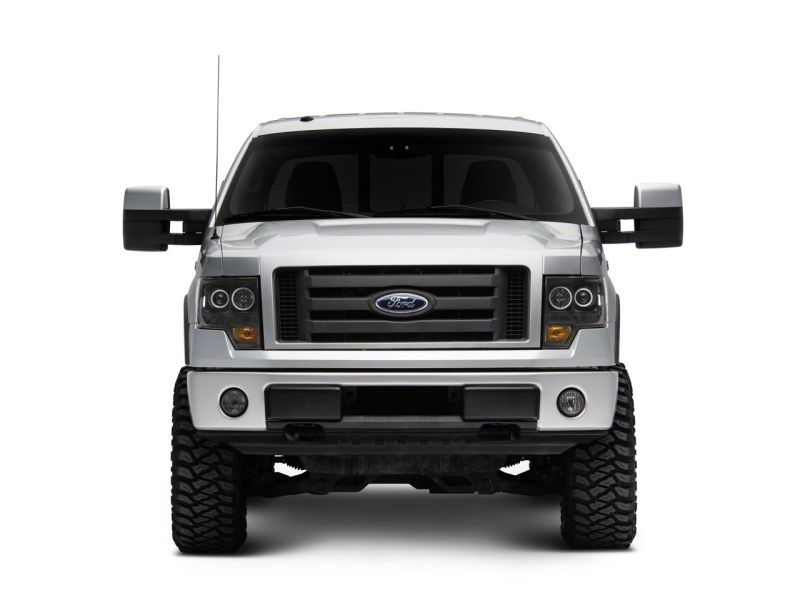Raxiom 09-14 Ford F-150 Super White LED Halo Projector Headlights- Black Housing (Clear Lens) Headlights Raxiom