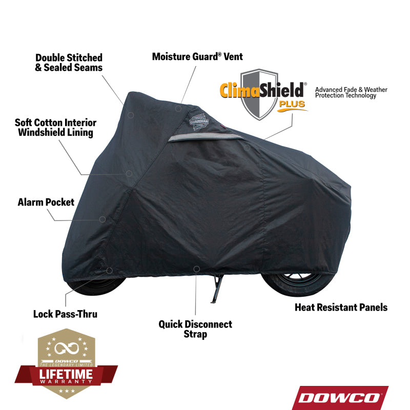 Dowco Kawasaki Z125,Honda Grom, Honda Monkey WeatherAll Plus Motorcycle Cover - Black Bike Covers Dowco