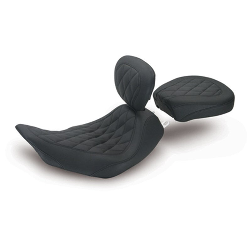 Mustang 97-07 Harley Rd King,06-07 Str Glide,00-05 Eagle Wide Tripper Solo Seat Dr Back Diam - Black Solo Motorcycle Seats Mustang Motorcycle