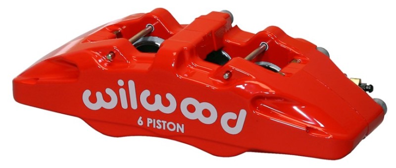 Wilwood Caliper-Forged Dynapro 6 5.25in Mount-Red-R/H 1.62/1.38in/1.38in Pistons 1.10in Disc Brake Calipers - Perf Wilwood