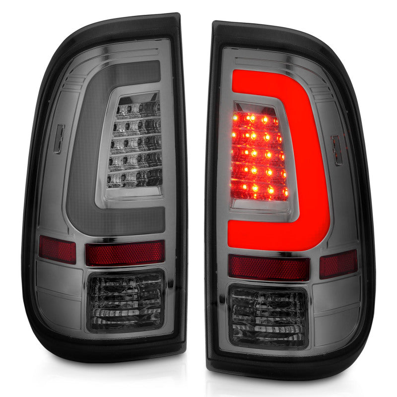 ANZO 2008-2016 Ford F-250 LED Taillights Chrome Housing Smoke Lens (Pair) Tail Lights ANZO