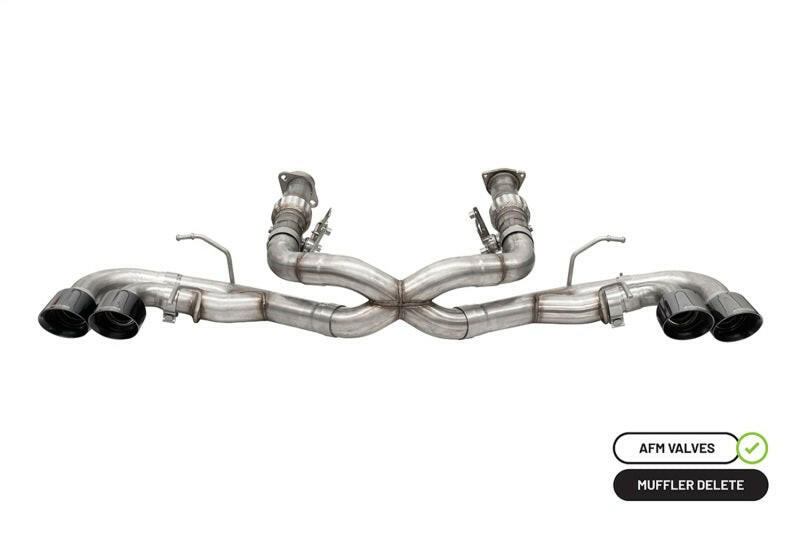 Corsa 20-25 Corvette C8 3in Xtreme Cat-Back Exhaust 4.5in Blk Quad Tips - Integrates stock AFM Valve Catback CORSA Performance