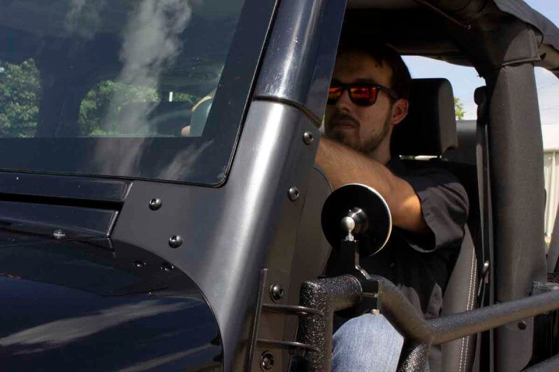 Fishbone Offroad Tube Door Mirror Billet Aluminum - Black Powdercoat Doors Fishbone Offroad