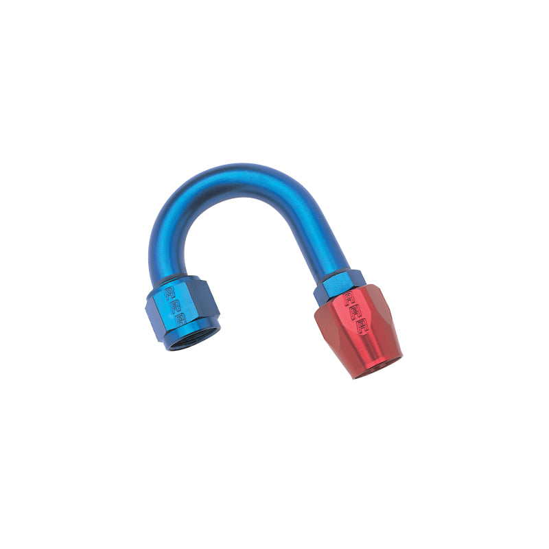 Russell Performance -6 AN Red/Blue 180 Degree Full Flow Hose End (1in Centerline Radius) Fittings Russell