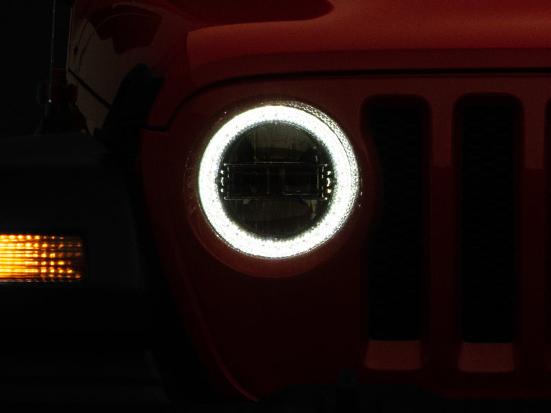Raxiom 18-22 Jeep Wrangler JL/JT Axial Series LED Headlights- Black Housing (Clear Lens) Headlights Raxiom