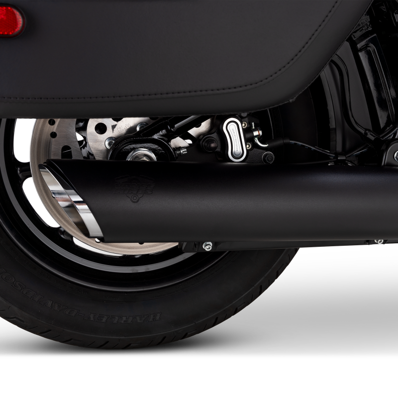 Vance & Hines 2025+ HD Softail Twin Slash 4in Round Black Slip-On Exhaust Motorcycle Slip-On Vance and Hines
