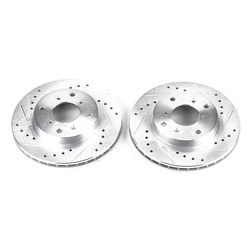 Power Stop 98-99 Acura CL Front Evolution Drilled & Slotted Rotors - Pair Brake Rotors - Slot & Drilled PowerStop