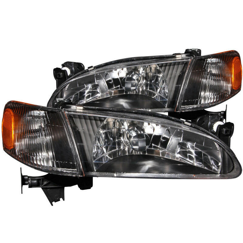 ANZO 1998-2000 Toyota Corolla Crystal Headlights Black Headlights ANZO