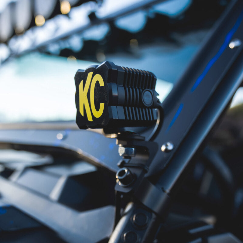 KC HiLiTES FLEX ERA 1 Single Light Cover ONLY (Black/Yellow KC Logo) Light Accessories and Wiring KC HiLiTES