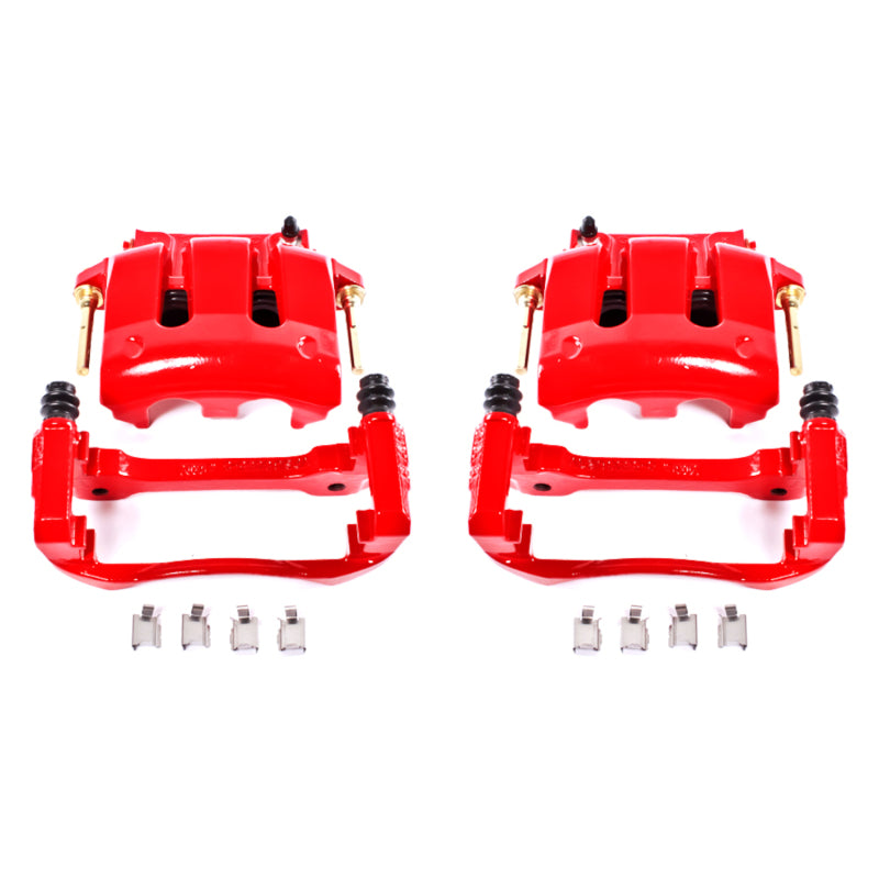 Power Stop 05-14 Ford Mustang Front Red Calipers w/Brackets - Pair Brake Calipers - Perf PowerStop