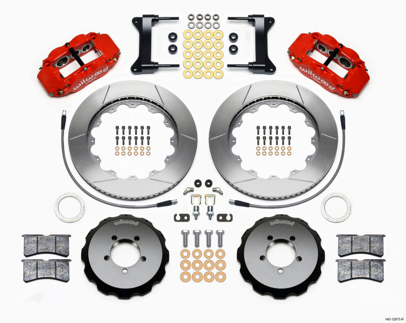 Wilwood Narrow Superlite 6R Front Hat Kit 14.00in Red 1999-2012 Subaru WRX w/Lines Big Brake Kits Wilwood