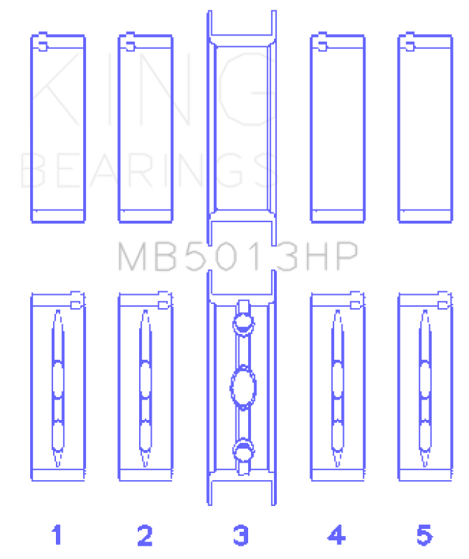 King Engine Bearings Chevy LS1/LS6/LS3 Bi-Metal Performance Main Bearing Set - Size STD Bearings King Engine Bearings