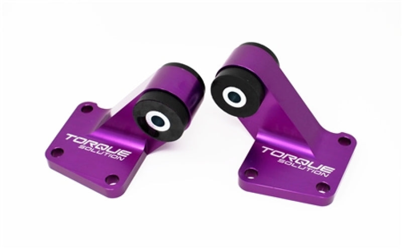 Torque Solution 03-06 Mitsubishi EVO VII-IX Billet Rear Differential Mounts - Purple Differential Mounts Torque Solution