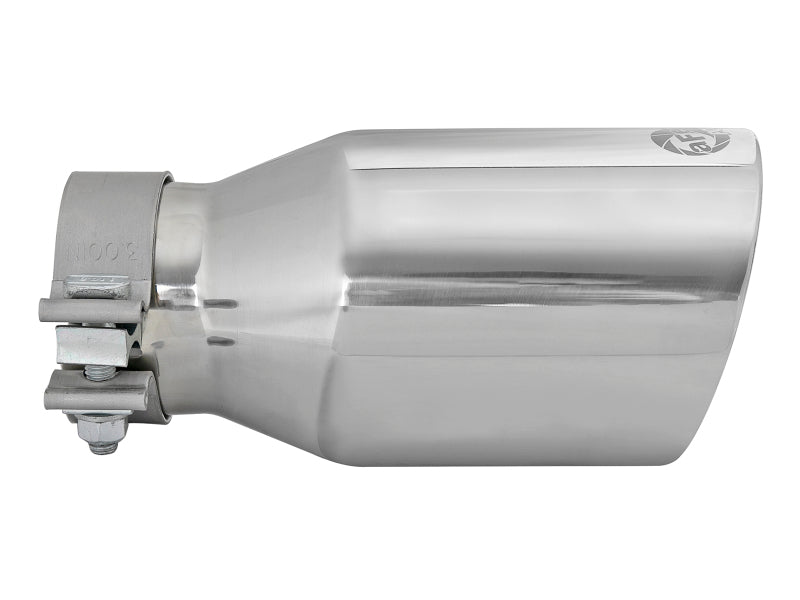 aFe MACH Force-Xp Univ 304 SS Double-Wall Clamp-On Exhaust Tip - Polished - 3in Inlet - 4.5in Outlet Tips aFe