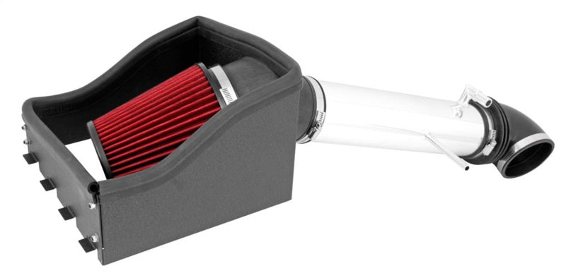 Spectre 11-14 Ford F150 V8-5.0L F/I Air Intake Kit - Polished w/Red Filter Cold Air Intakes Spectre
