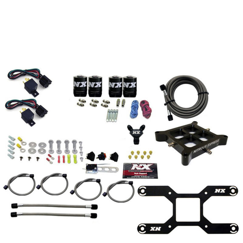 Nitrous Express 4150 Dual Stage Billet Crossbar Nitrous Kit (50-300 & 100-500HP) w/o Bottle Nitrous Systems Nitrous Express