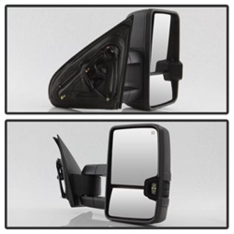 xTune Chevy Silverado 14-16 Heated Smoke LED Signal Telescoping Mirrors MIR-CSIL14S-G2-PWH-SM-SET Side Mirrors SPYDER
