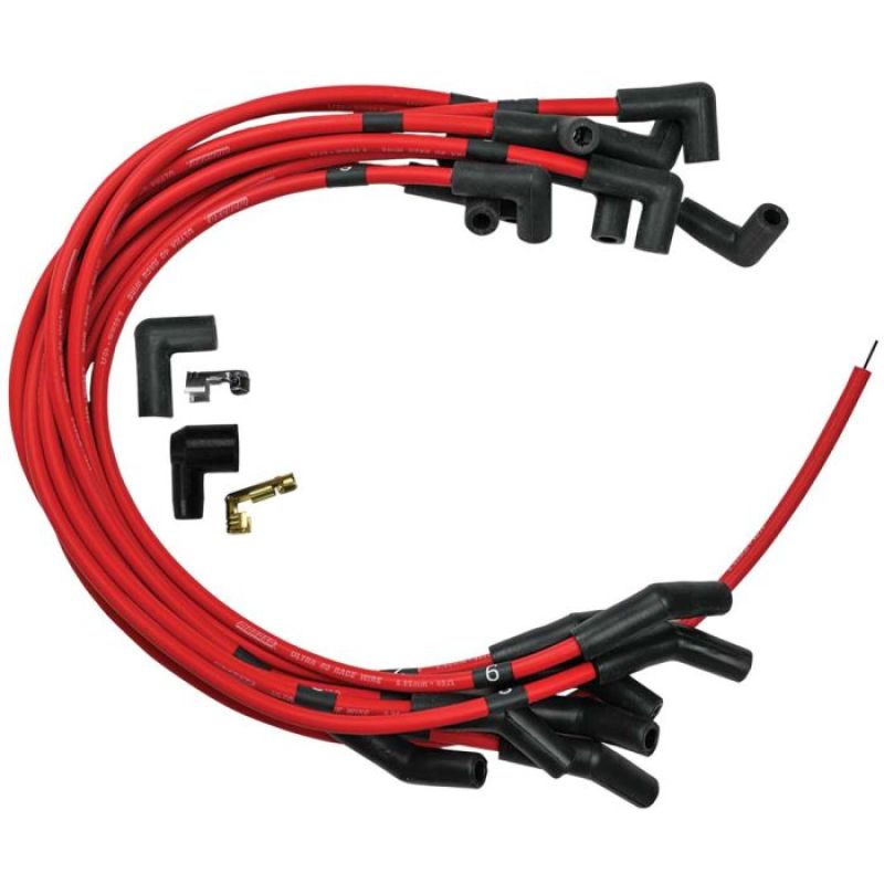 Moroso Ford 289-302 Ignition Wire Set - Ultra 40 - Unsleeved - HEI - Under Header - Red Spark Plug Wire Sets Moroso