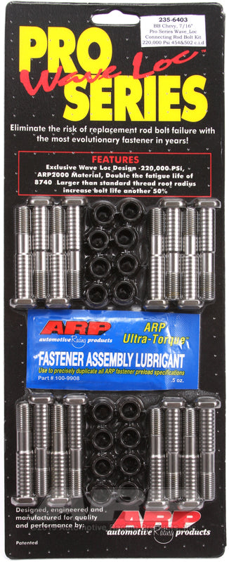 ARP BB Chevy 7/16in pro wave-loc rod bolt kit Rod Bolt Kits ARP
