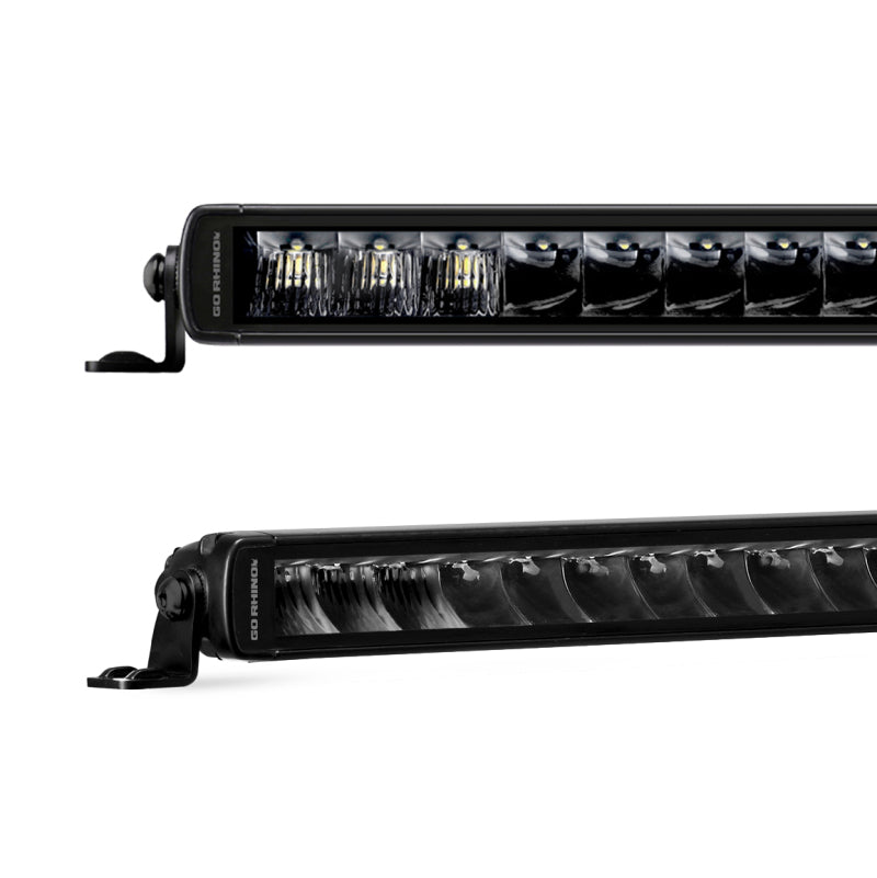 Go Rhino Xplor Blackout Series Sgl Row LED Light Bar (Surface/Threaded Stud Mount) 20.5in. - Blk Light Bars & Cubes Go Rhino