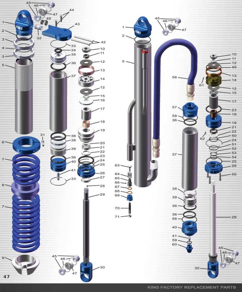 King Shocks 2.5 X 10 PR Coilover Hoser Reservoir With Ibp And Adjuster (No Springs) Dual Rate Coilovers King Shocks
