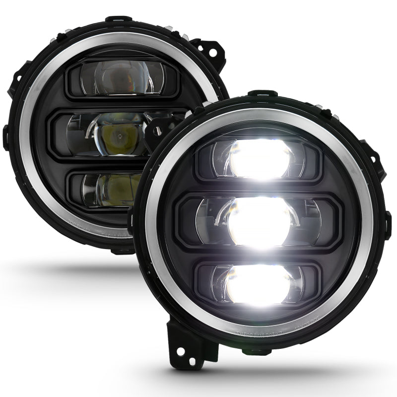 ANZO 2018-2019 Jeep Wrangler Full Led Projector Headlights Black Headlights ANZO