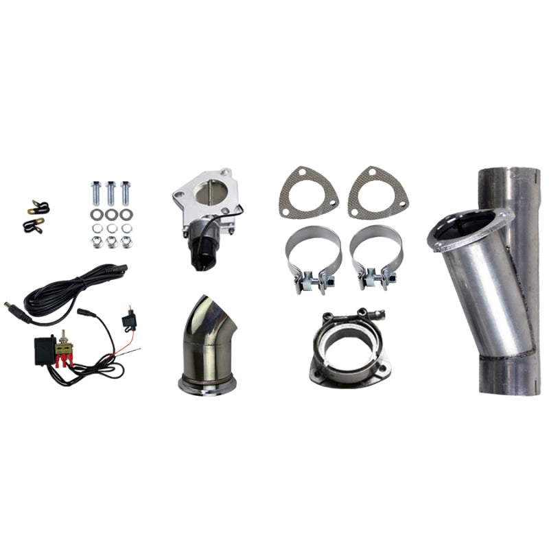 Granatelli 3.0in Aluminized Mild Steel Electronic Exhaust Cutout w/Slip Fit & Band Clamps Exhaust Cutouts Granatelli Motor Sports