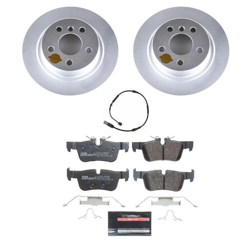 Power Stop 16-19 Mini Cooper Clubman Rear Euro-Stop Brake Kit Brake Kits - OE PowerStop