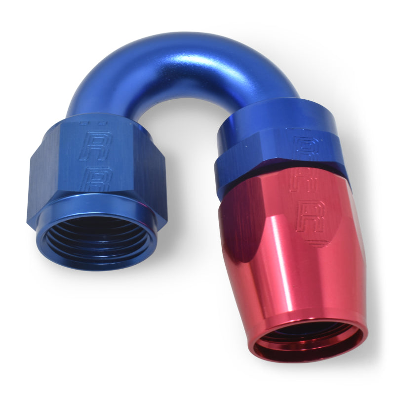 Russell Performance -6 AN Red/Blue 180 Degree Full Flow Swivel Hose End (With 9/16in Radius) Fittings Russell