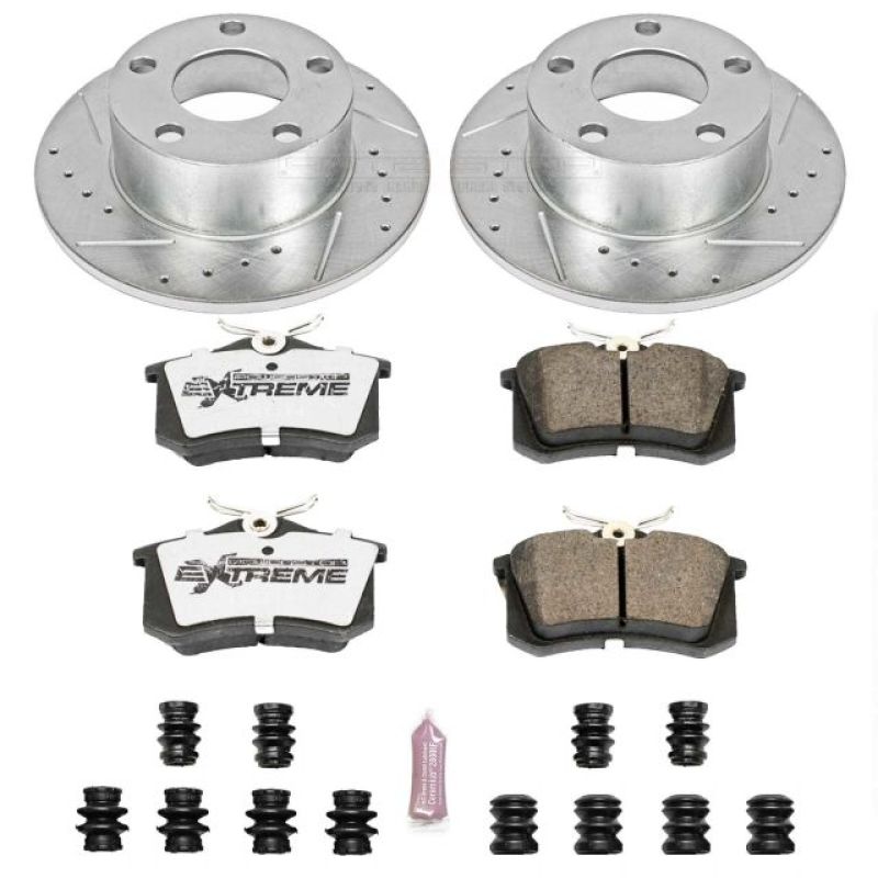 Power Stop 98-04 Audi A6 Rear Z26 Street Warrior Brake Kit Brake Kits - Performance D&S PowerStop