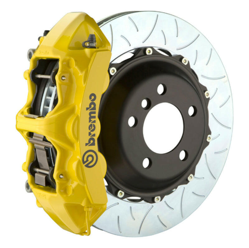 Brembo 04-08 S4 (B6/B7) Front GT BBK 6 Piston Cast 355x32 2pc Rotor Slotted Type-3- Yellow Brake Kits - Performance Slot Brembo