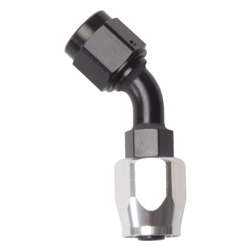 Russell Performance -4 AN Black/Silver 45 Degree Full Flow Hose End Fittings Russell