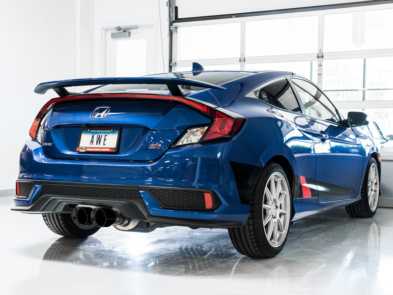 AWE Tuning 2016+ Honda Civic Si Track Edition Exhaust w/Front Pipe & Dual Diamond Black Tips Catback AWE Tuning