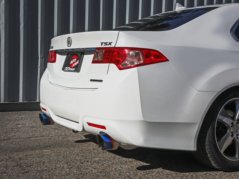 aFe 09-14 Acura TSX L4 2.4L Takeda 2-1/2in to 2-1/4in 304 SS Cat-Back Exhaust System w/BlueFlame Tip Catback aFe