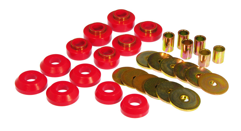 Prothane 67-69 Chevy Camaro/Firebird Conv Body Mount - Red Bushing Kits Prothane