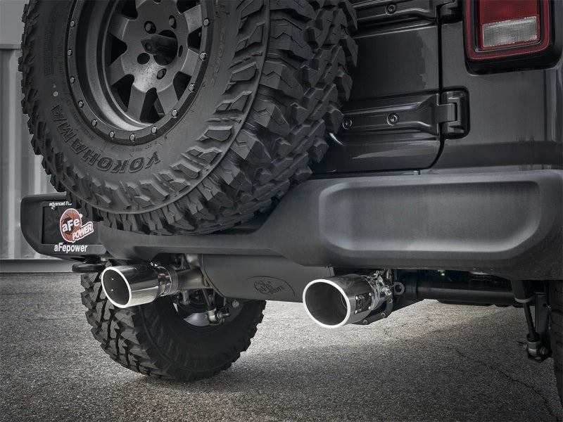 aFe Rebel Series 2.5in 304 SS Cat-Back Exhaust w/ Polished Tips 2018+ Jeep Wrangler (JL) V6 3.6L Catback aFe