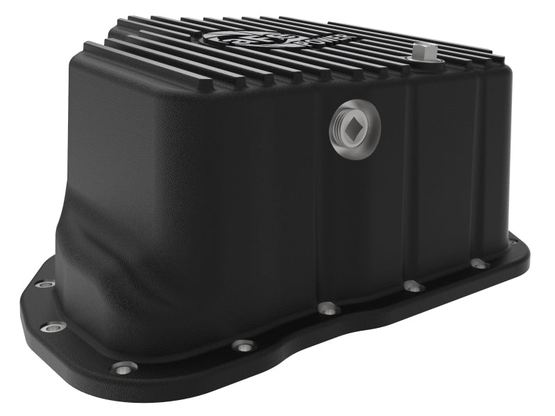 aFe 011-16 GM Diesel Trucks V8-6.6L LML Engine Oil Pan Black POWER Pro Series w/ Machined Fins Diff Covers aFe