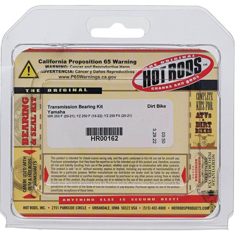 Hot Rods 19-22 Yamaha YZ 250 F 250cc Transmission Bearing Kit Bearings Hot Rods